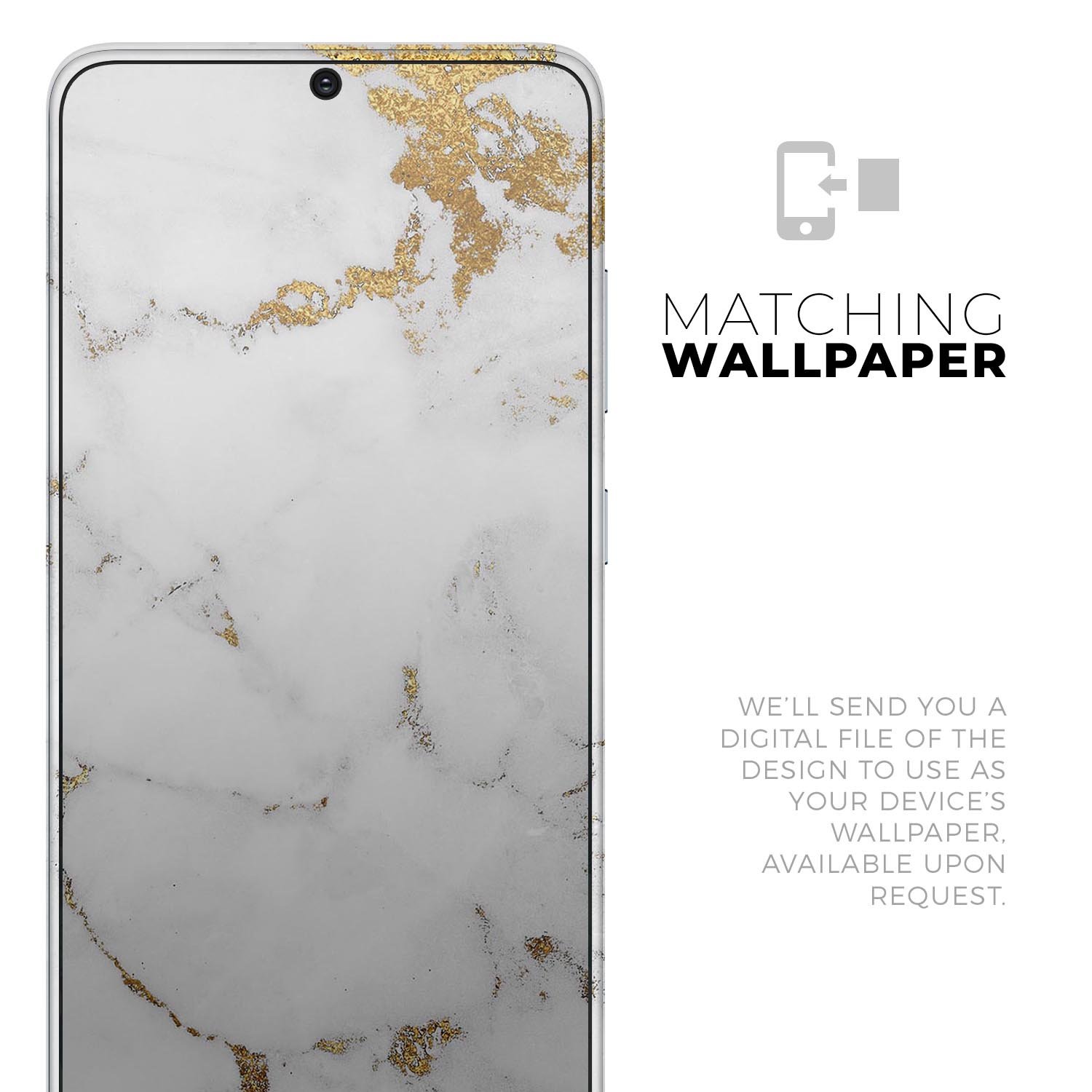 Marble and Digital Gold Foil V6 Skin-Kit for Samsung Galaxy S20, showcasing a stylish design with a premium vinyl finish.